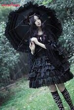 Kadınlar koyu Lilith siyah gotik Lolita elbise Cosplay kostüm - AliExpress