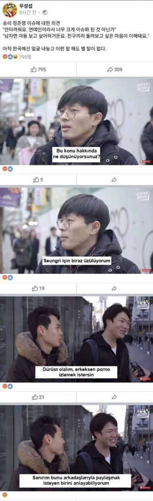 [INSTIZ] Bazı Koreli erkeklerin "Seungri'ye üzülüyorum" dediği röportaj tepki çekti