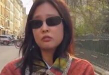 Jennie Paris’te kendisini takip eden kalabalığa tepki gösterdi